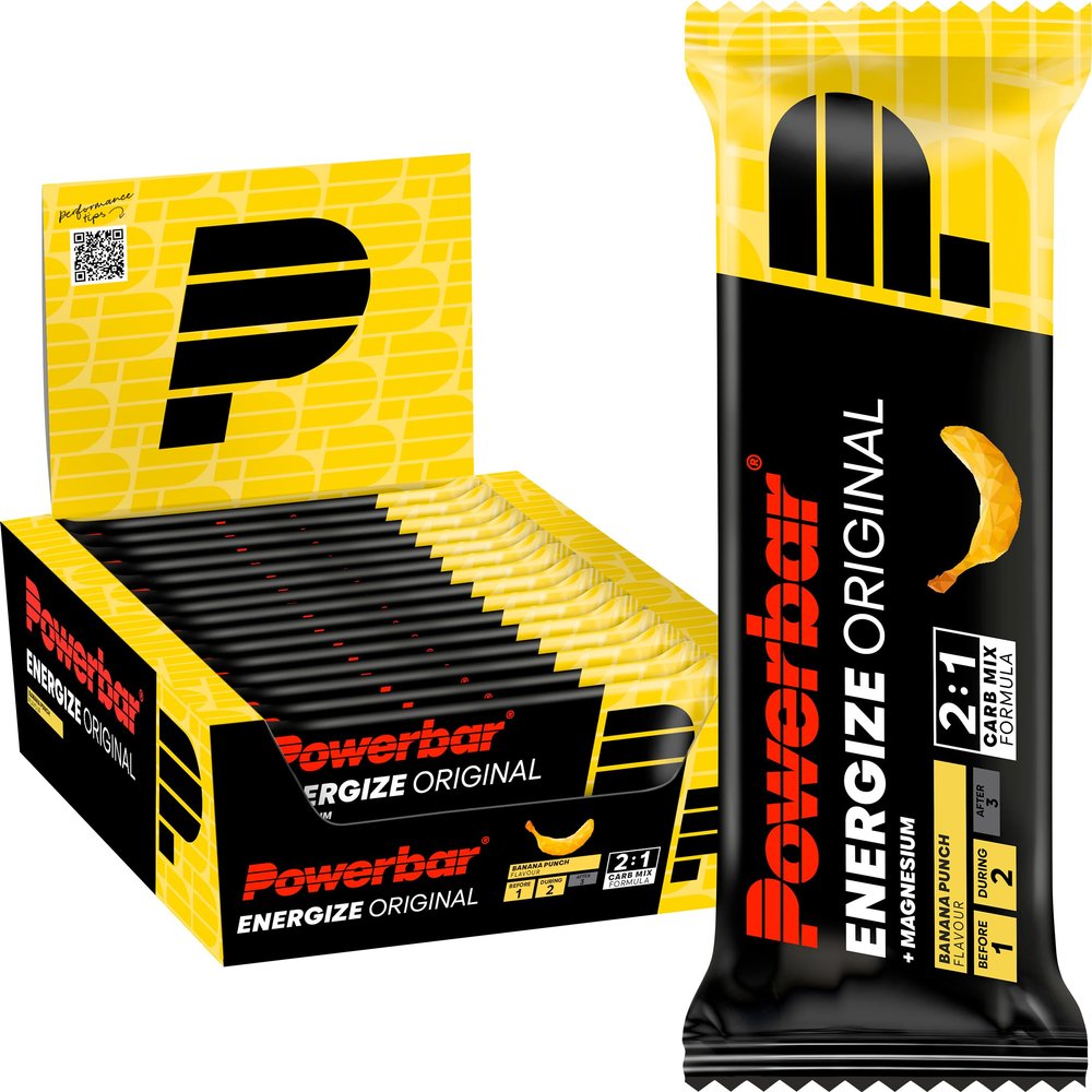 Powerbar - Energize Original - Banana Punch - 15x55g - High Carb Energy Bar - Magnesium & Sodium