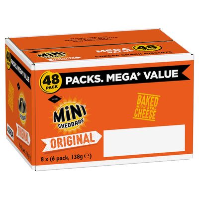 JACOB'S Mini Cheddars Original 6 x 23 g (Pack of 8)
