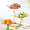 Fruit Bowls Fruit Tray Living Room Creative Modern Living Room Household Three-layer Fruit Tray Simple Iron Multi-layer Fruit Basket fruit basket (Color : A) view 4
