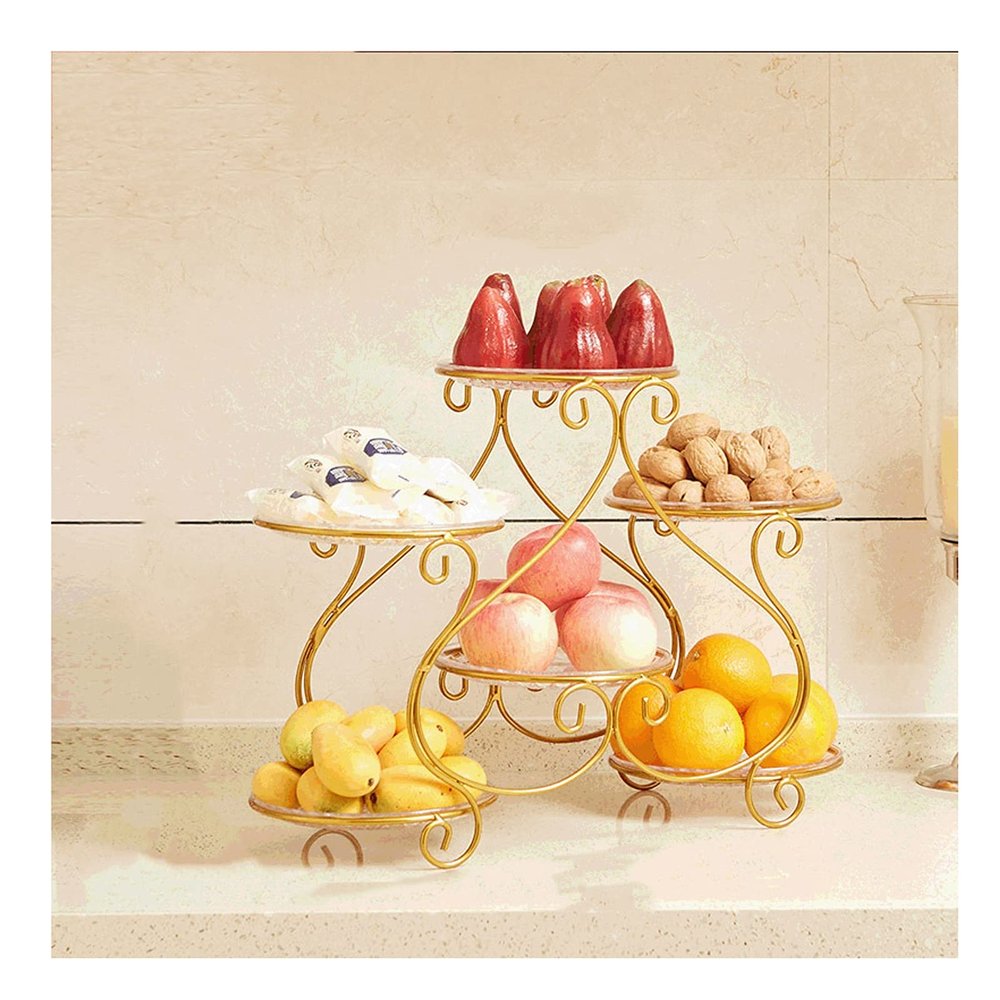 Fruit Bowls Fruit Plate Living Room Creative Home Fruit Plate Coffee Table Candy Plate European Multi-layer Platter Nordic Style fruit basket (Color : B)