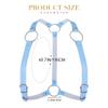 COSYDAYS Men Leather Chest Harness Belt Punk Body Shoulder Harness Ring Adjustable Buckle Straps Club Wear Costume, Blue view 2