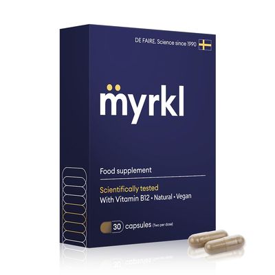 Myrkl, Unique Formula Helps Reduce Tiredness and Fatigue | Probiotics, L Cysteine, and Vitamin B12 Helps with Morning Energy | Food Supplement, Natural, Vegan, 30 Capsules