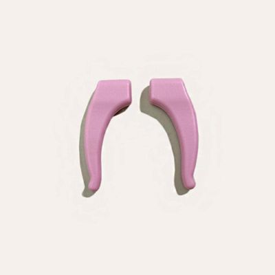 1Pair Anti Slip Silicone Glasses Ear Hooks for Kids and Adults Solid Color Grips Eyeglasses Sports Temple Tips Soft Ear Hook-Dark Pink
