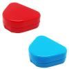 YANCAIYUNL Pack of 2 Retainer Cases Retainer Containers with Vent Holes Orthodontic Dental Retainer Boxes for Denture Invisalign Braces Mouth Guard (Red, Blue) view 1