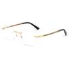 RICCIE Men's rimless pure titanium anti-blue reading glasses, aspheric tree HD resin lenses/anti-radiation magnifying lenses diopter +1.0 to +3.0,03,+2.5 view 1