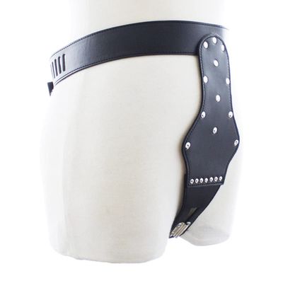 Women Restraint Female Masturbation Adjustable Leather Chastity Belt Device