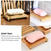 Cabilock 2Pcs Bamboo Soap Dish Self-Draining Holder Tray for Bathroom Kitchen for Bar Soaps Sponges view 3