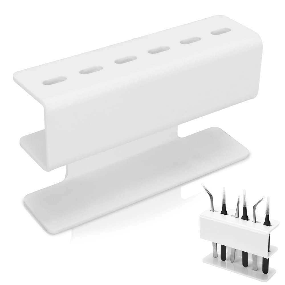 6 Slots Tweezers Stand Holder for Eyelash Extensions, Acrylic Display Storage Tweezers Shelf Holder Lash Extension Supplies Accessories Tools for Salon Home