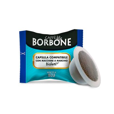 Caff Borbone Blue Coffee Blend - 100 Capsules - Compatible with Bialetti* Coffee Machines