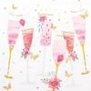 20 Novelty Napkins Party Glasses Pink | Hen Night | Table Decoration | Decoupage | Napkin Technology 33 x 33 cm view 1