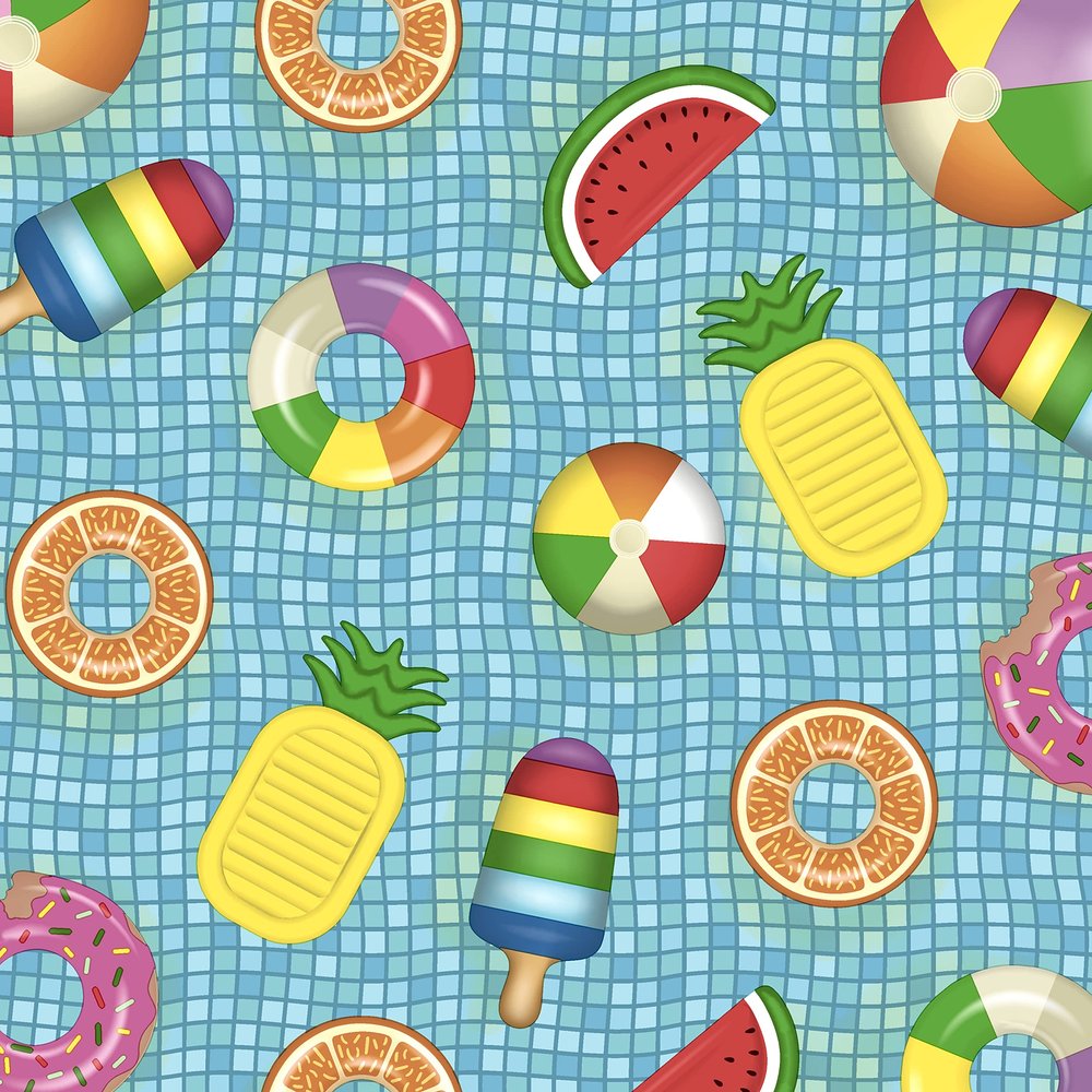 20 napkins, fruit in the pool, swimming pool, summer, table decoration, decoupage, napkin technology, 33 x 33 cm