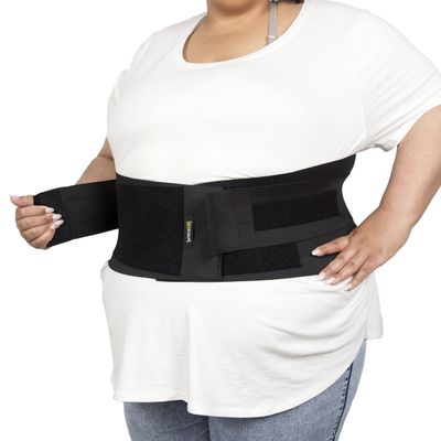 BraceUP Plus Size Back Support Brace for Woman and Man - 3XL to 5XL Extra Large Lower Back Support with Straps and Compressions, Herniated Disc Pain Relief, Abdominal Plus Size Binder (4XL)