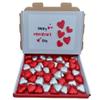 Milk Chocolate Hearts  50 Foil Wrapped Valentines Chocolate Hearts Love Heart Chocolates | Wedding Favour Chocolates (Red & Silver Heart, 50) view 1