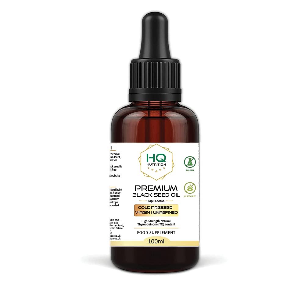 Pure Virgin Cold Pressed Premium Black Seed Oil High TQ 5% 100ml | Extracted from Nigella Sativa | HQ Nutrition
