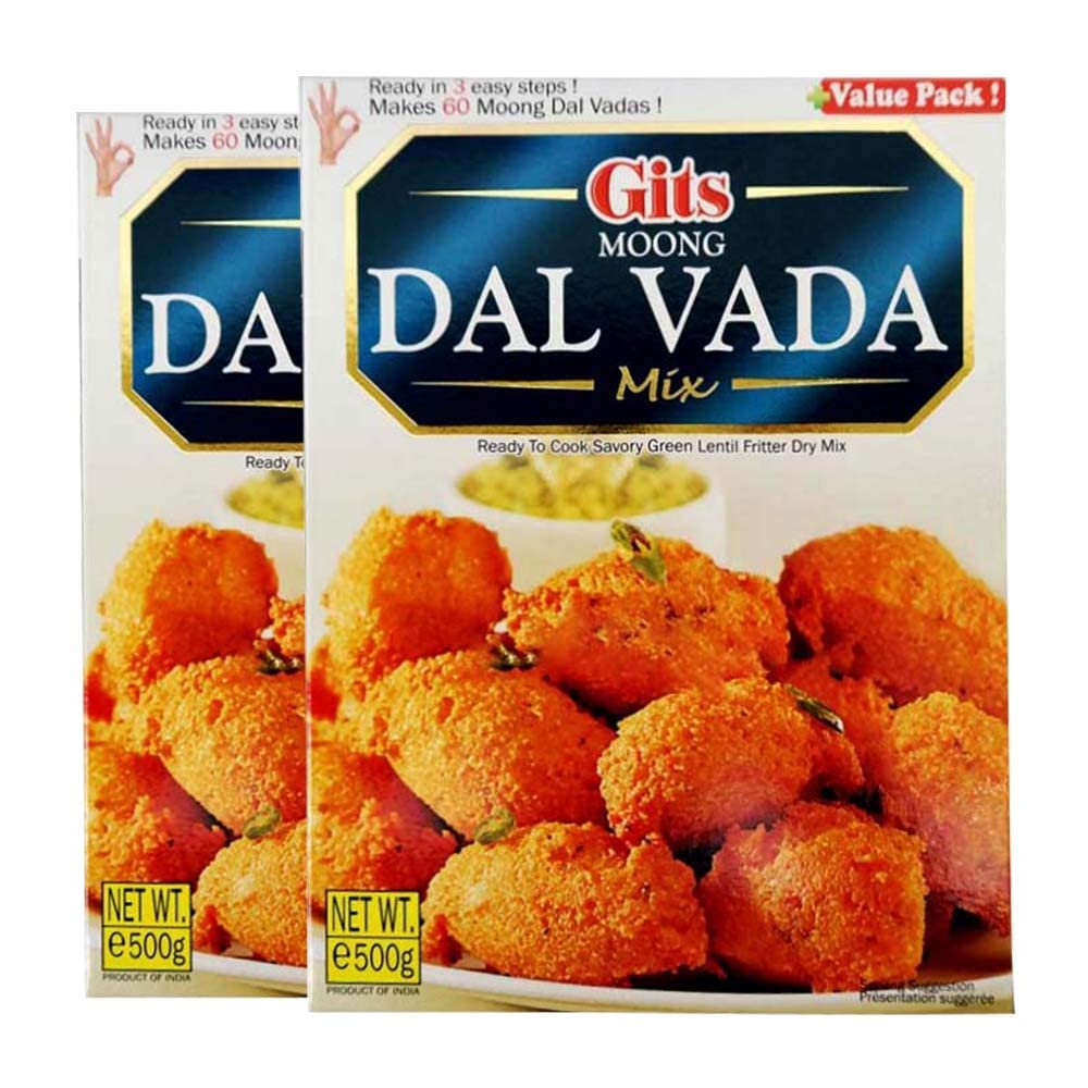 GITS Moong Dal vada Mix 500G | vada Instant Breakfast Mix | South Indian Breakfast | Indian Origin (Pack of 2)