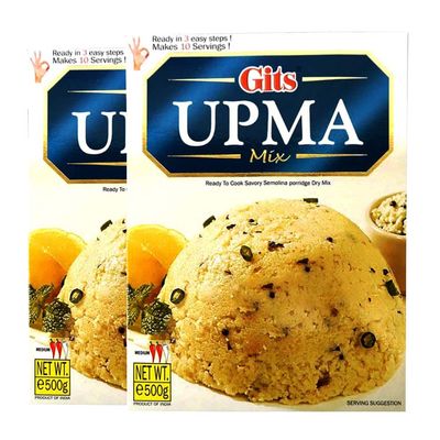 GITS Upma Mix 500G | GITS Upma Instant Breakfast Mix | Indian Instant Mix | Upma South Indian Breakfast | GITS Instant Pack | Indian Origin(Pack of 2)