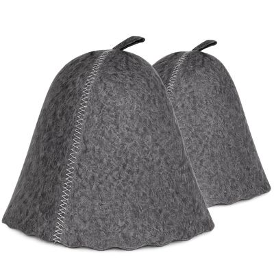 ASKOLD 2 pcs Sauna Hat for Women and Men Grey Felt Banya Hat for Men Sauna Cap for Women and Men to Protect Hair
