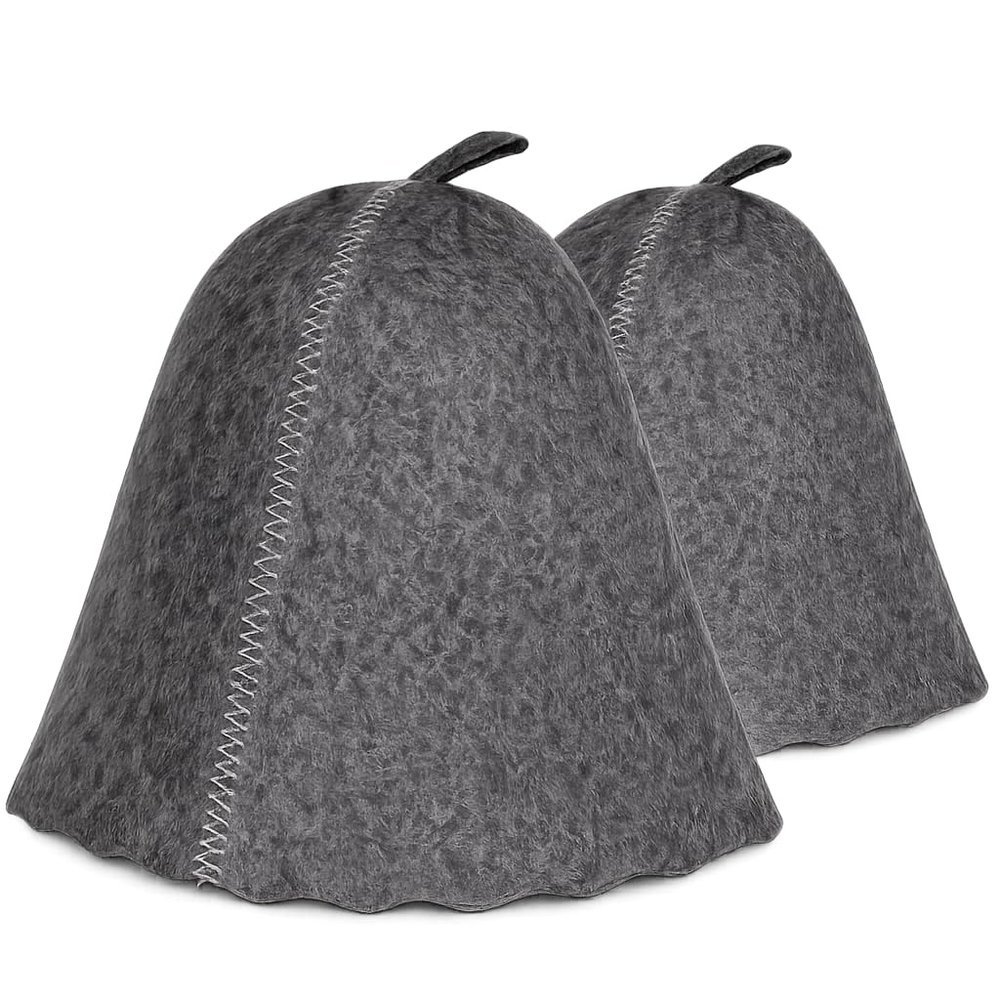 ASKOLD 2 pcs Sauna Hat for Women and Men Grey Felt  Banya Hat for Men Sauna Cap for Women and Men to Protect Hair