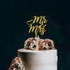Mr & Mrs Cake Topper, Wedding Cake Topper ,Rehearsal Cake Topper,Anniversary Cake Topper,Best Wedding Party Supplies (Mr & Mrs), Gold view 3