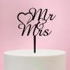 Mr & Mrs Cake Topper, Mr&Mrs Wedding Cake Topper ,Rehearsal Cake Topper,Best Wedding Party Supplies (Mr & Mrs), Acrylic Black view 2