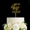 You Have My Heart Cake Topper - Wedding, Engagement, Wedding Anniversary Cake Toppers Decorations - Acrylic Gold Calligraphy Wedding Cake Topper view 1