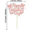 Gyufise 24Pcs Happy Galentine's Day Cupcake Toppers Rose Gold Glitter Sweet Love Valentine Cupcake Picks Valentine's Day Theme Birthday Party Cake Decorations Supplies view 2