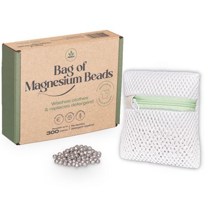 Moonizip Eco-Friendly & Hypoallergenic Laundry Detergent | Bag of Magnesium Beads reusable up to 350 loads | Replaces Washing Detergent | Fragance Free