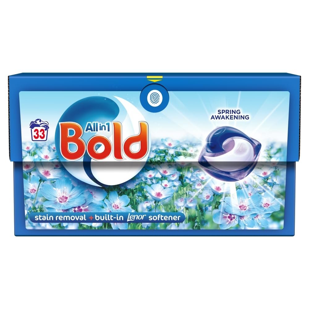Bold All-in-1 PODS Washing Liquid Capsules 33 Washes, Spring Awakening Washing Detergent, For Brilliant Clean With Built-In Fabric Softener