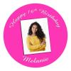 Photo Personalised Cake Topper Edible Icing Pink Round up to 8" view 1