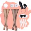 Alaiyaky Bunny Girl Senpai Cosplay Set, 12Pcs Bunny Costume Adult Sexy Bunny Bodysuit with Bunny Ears and Fishnet Socks, Bunny Maid Outfit for Halloween Christmas Masquerade (Black, L) view 4