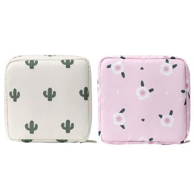 2 Pcs Sanitary Napkin Storage Bags Large Capacity Menstrual Cup Pouches Portable First Period Bags for Women Girls Ladies and Students