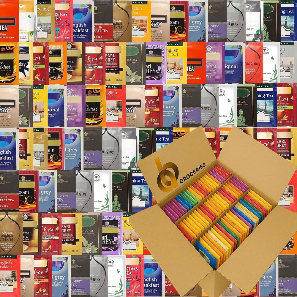 Black Tea Bulk Selection  100 Enveloped Tea Bags | English Breakfast, Bold Black Teas, Strong Everyday Brews | Recyclable Display Box | UK Packed