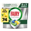 Fairy Platinum All-In-1 Dishwasher Tablets Bulk, 74 Tablets, Lemon, With Greasy Filter & Rinse Aid Action view 1