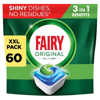 Fairy Original All in One Auto Dishwashing Tablet 60CT
