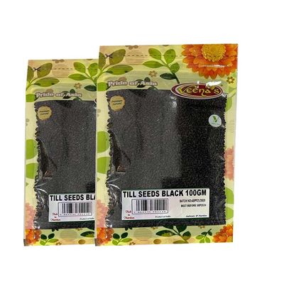 Veenas | Black Till Seeds | Till Seeds and Vegetables | Indian Origin Sesame Seeds |Sesame Seeds Whole Black |All Natural | Gluten Friendly |100gm |Pack of 2