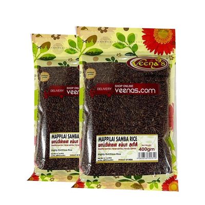 Veenas |Samba Rice |Mappillai Samba Rice | Indian Origin | Source of Protein, Fibre-Rich Rices |400gm|Pack of 2