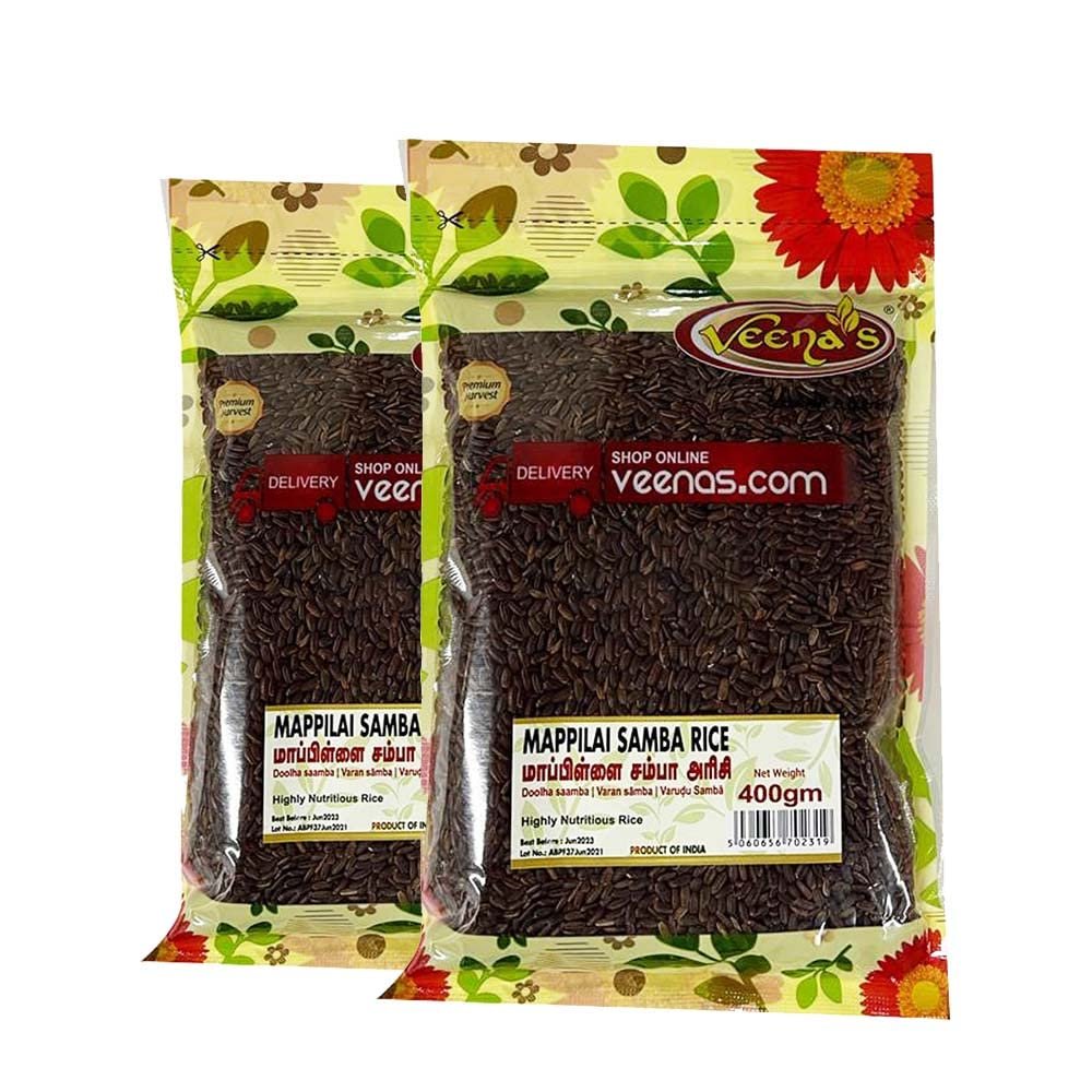 Veenas |Samba Rice |Mappillai Samba Rice | Indian Origin | Source of Protein, Fibre-Rich Rices |400gm|Pack of 2
