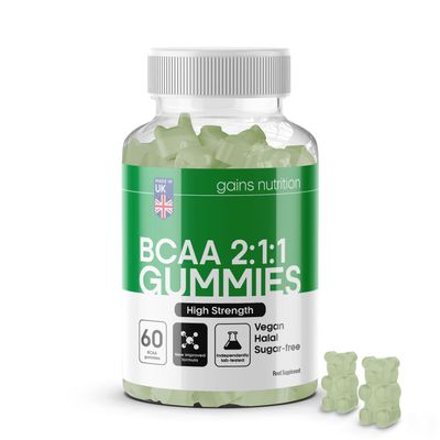 GN BCAA Gummies | 60 BCAA Amino Acid Supplements - 1000mg Branch Chain Amino Acids per Serving - L-Leucine, L-Isoleucine & L-Valine | Apple Favour, Non-GMO & Suitable for Vegans and Vegetarians