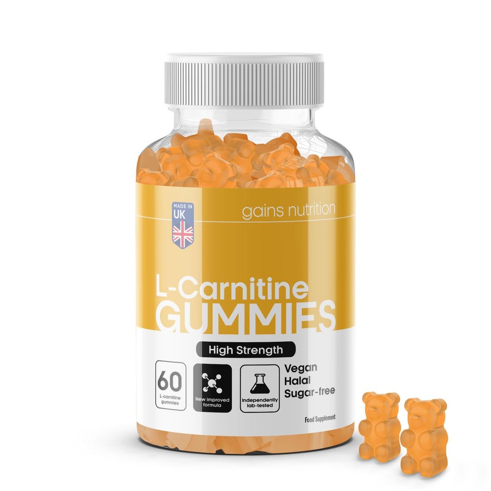 GN Acetyl L Carnitine Gummies | 60 L-Carnitine Gummies for Men & Women - High Strength Acetyl-L-Carnitine with Ashwagandha, Vitamins B6, B12 | Mango Flavour, Non-GMO & Suitable for Vegans