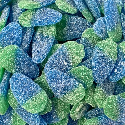 Giant Sour Blue Raspberries Victorian Gift Jar by The Gourmet Sweet Company