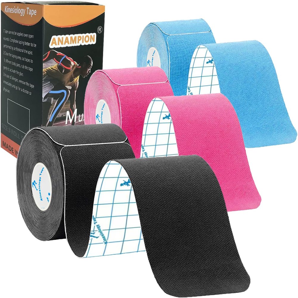 Kinesiology Tape Precut (3 Rolls,60 Strips) Waterproof Sports Tape for Athletes Physio Elastic Tape Pain Relief Adhesive for Muscles Shin Splints Ankle Knee & Shoulder 5m(Mix Color)