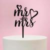 Hearts Mr & Mrs Cake Topper - Mr&Mrs Romantic Wedding Cake Topper - Bride/engagement/bachelorette Party Cake Topper, Acrylic Black Cake Toppers for Wedding view 2