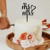 Hearts Mr & Mrs Cake Topper - Mr&Mrs Romantic Wedding Cake Topper - Bride/engagement/bachelorette Party Cake Topper, Acrylic Black Cake Toppers for Wedding view 3
