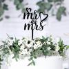 Hearts Mr & Mrs Cake Topper - Mr&Mrs Romantic Wedding Cake Topper - Bride/engagement/bachelorette Party Cake Topper, Acrylic Black Cake Toppers for Wedding view 4