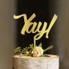 Yay! Cake Topper - Romantic Wedding Cake Topper - Bride/engagement/bachelorette Party Cake Topper, Acrylic Gold Cake Toppers for Wedding view 2