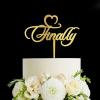 Finally Wedding Cake Topper, Vow Renewal Cake Topper, Elegant Anniversary Cake Topper, Unique Gift for Wedding Engagement Anniversary, Gold