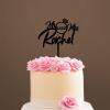 Personalized Mr Mrs Last Name Cake Topper - Romantic Wedding Cake Topper - Bride/engagement/bachelorette Party Cake Topper, Acrylic Black Cake Toppers for Wedding view 1