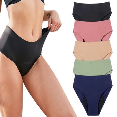 MJZYP Plus Size Cotton Heavy Flow Postpartum Briefs, 5Pcs Menstrual Period Leakproof Underwear, Women's menstrual period physiological underwear, Soft/comfortable 3X-Large