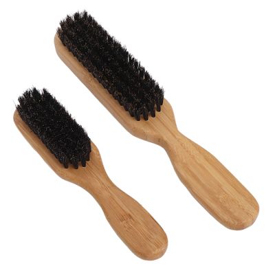 2 Pcs Beard Brush Comb Reinforced Ergonomically Handle Portable Bamboo Beard Care Styling Hair Brush