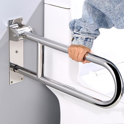 Bathroom safety bars,Stainless Steel Folding Toilet Grab Bar 60/70cm Wall Mount Bracket Foldable Toilet Bathroom Accessories for Disabled Elderly and Pregnant Womentoilet rails ( Size : 70cm (27.5 inc